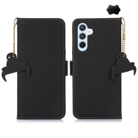 Lederen BoekCover Etui Hoes voor Samsung Galaxy A36  -  A56   -  Zwart