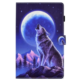 Luxe Bescherm-Etui Hoes Map voor Samsung Galaxy Tab A9 Plus - 11 -    Wolf