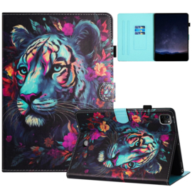 Tijger - Bescherm-Etui Map voor iPad Pro 11   - Blauw-Groen-Oranje