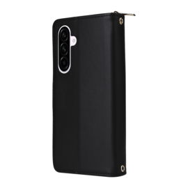 9-Pas Boek-Cover Portemonnee Etui Hoes voor Samsung Galaxy A57   -   Zwart