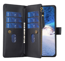 9 Pas - BookCover Wallet Etui voor Samsung Galaxy S23    Zwart