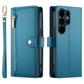 Luxe Portemonnee - Etui  Hoes Tas voor Samsung Galaxy S26 ULTRA   - Met Schouder - Draagkoord -  Blauw