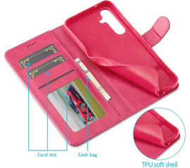 Luxe BoekCover Etui Hoes Map  voor Samsung Galaxy S24 - S25   -  Roze
