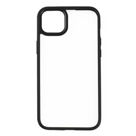 Slim Clear TPU Bescherm-Hoes Skin met Screenprotector voor iPhone 15    Zwart - Transparant