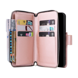 BookCover - 9 Cards - Wallet Etui Hoes voor Samsung S22   - Roze