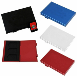 Luxe Aluminium Opberg-Box voor 6 Nintendo Switch Spel - Game Cards   Blauw