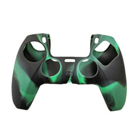 Silicone Hoes / Skin voor Playstation 5 - PS5 Controller   Groen Zwart