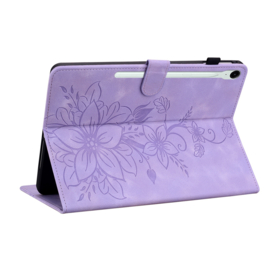 Luxe Bescherm-Etui Hoes Map voor Samsung Galaxy Tab S9 FE  -  S10 FE  -  10.9"  -    Lelie  - Paars