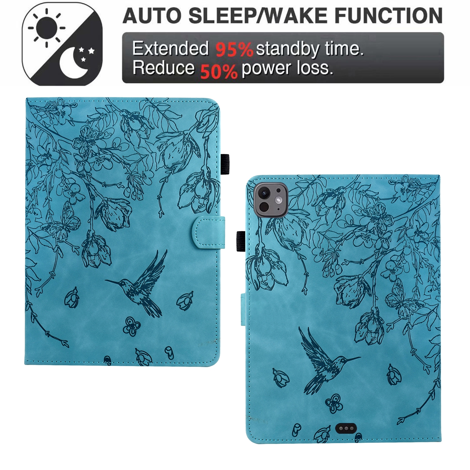 Bescherm-Etui Hoes Map voor Apple iPad Air 11"   -   Kolibrie  -  Groen