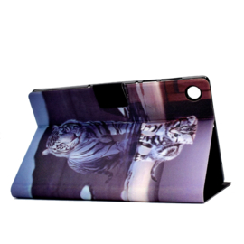 Luxe Bescherm-Etui Hoes Map voor Samsung Galaxy Tab A9 Plus - 11 -    "Kat - Tijger"