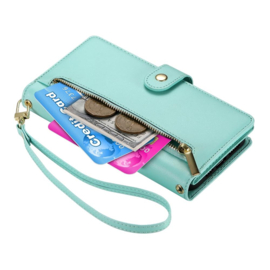 Luxe Portemonnee - Etui  Hoes Tas voor Samsung Galaxy S26   - Met Schouder - Draagkoord -  Turquoise