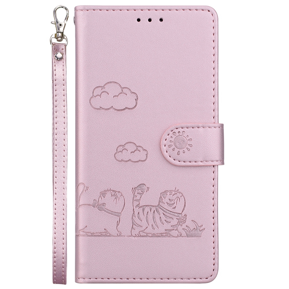 BookCover Hoes Etui voor Samsung Galaxy A56 - A36  -  Cartoon Cats  - Roze   - Reliëf