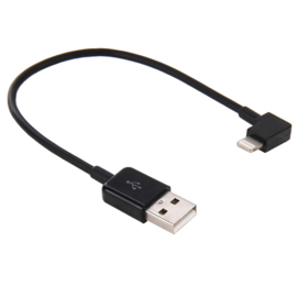 Hoek - Lightning Oplader en Data USB Kabel voor iPhone XR 10cm.
