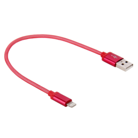 Lightning Oplader en Data USB Kabel voor iPhone - iPad   20cm     Rood