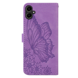 BoekCover Etui Hoes voor Samsung Galaxy A06 - A07  -  Paars -  Vlinder  - Reliëf