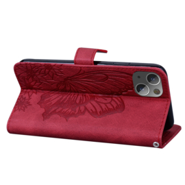 BookCover Hoes Etui voor iPhone 15      Vlinder    -  Rood