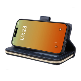Luxe BookCover - 9 Cards - Wallet Etui voor iPhone 15 Pro Max  -  Blauw