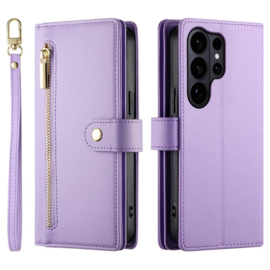 Luxe Portemonnee - Etui  Hoes Tas voor Samsung Galaxy S26 ULTRA   - Met Schouder - Draagkoord -  Paars