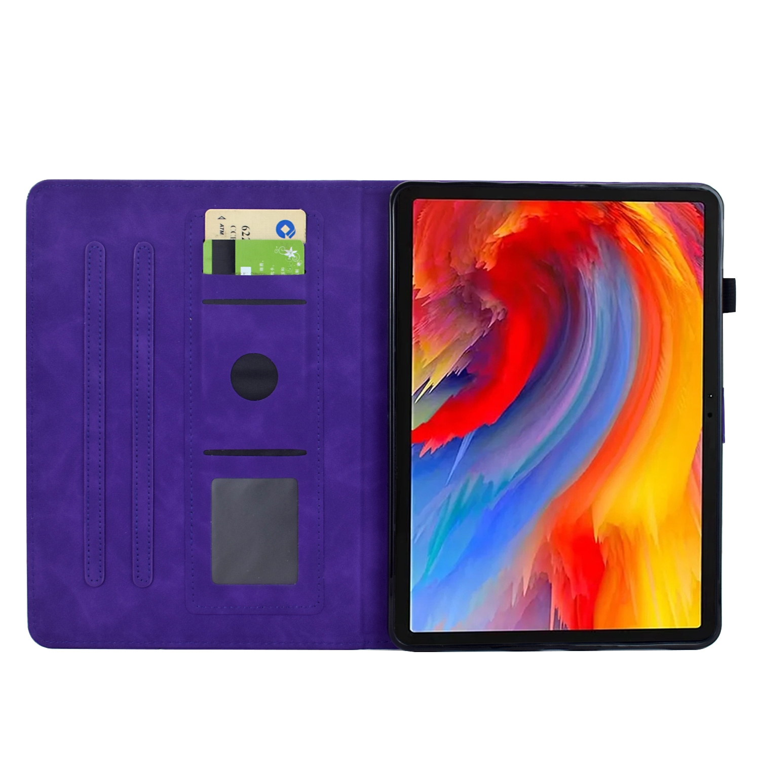Luxe Bescherm-Etui Hoes Map voor Samsung Galaxy Tab A9 Plus  - 11    "Kolibrie"   Paars