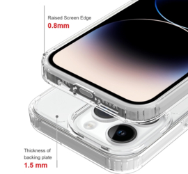 TPU-Crystal Bescherm-Hoes Cover Skin voor iPhone 15 Pro   Transparant