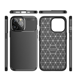 Luxe TPU Carbon  Bescherm-Hoes  voor iPhone 14 PLUS 6.7    Zwart