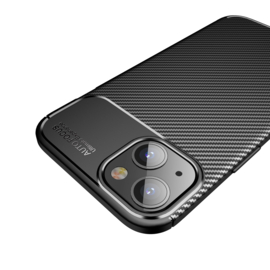 Luxe TPU Carbon  Bescherm-Hoes  voor iPhone 13       Zwart