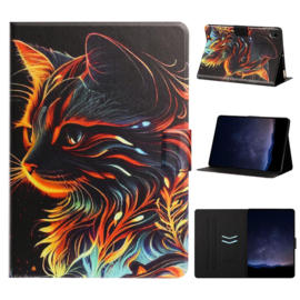 Luxe Bescherm-Etui Hoes Map voor Samsung Galaxy Tab S11 - 11" -    "Kat"