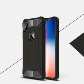 iPhone X  -  XS MAX - Hybrid Tough Armor-Case Bescherm-Cover Hoes - Zwart