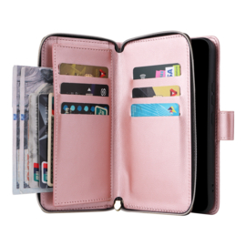 BookCover - 9 Cards - Wallet Etui Hoes voor Samsung Galaxy A54 - 5G   -  Roze