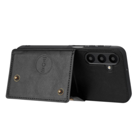 PU Bescherm-Hoes Cover met 4 Pas-vak voor Samsung Galaxy A37 - A36 - A56  - Zwart