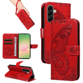BoekCover Hoes Etui voor Samsung Galaxy A57  -  Vlinder -  Rood - V1*