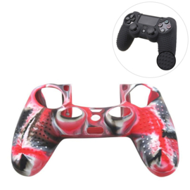 Grip Silicone Hoes / Skin voor Playstation 4 PS4 Controller    Rood Zwart Wit