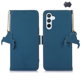 Lederen BoekCover Etui Hoes voor Samsung Galaxy A36  -  A56   -  Blauw