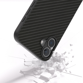 Slim Carbon Bescherm-Hoes Cover  voor iPhone 16       Zwart
