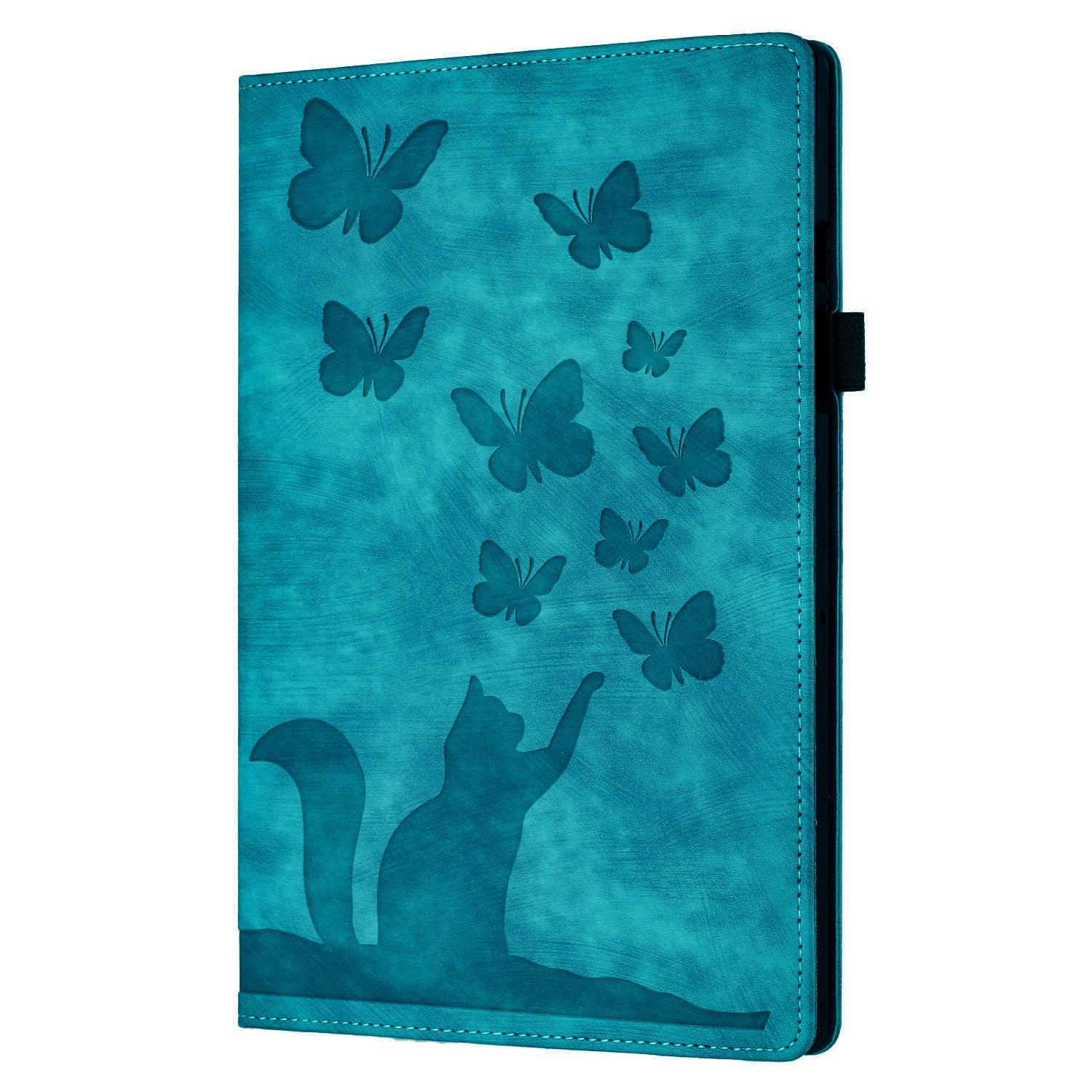 Bescherm-Etui Hoes Map voor  Apple iPad Mini 6 - Mini 7 - Kat en Vlinders - Groen