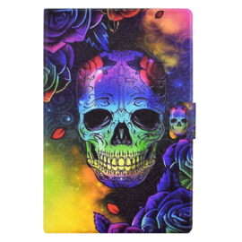 Luxe Bescherm-Etui Hoes Map voor Samsung Galaxy Tab A9 Plus - 11 -    "Skull"    Zwart