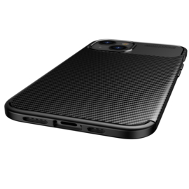 Luxe TPU Carbon  Bescherm-Hoes  voor iPhone 13       Zwart