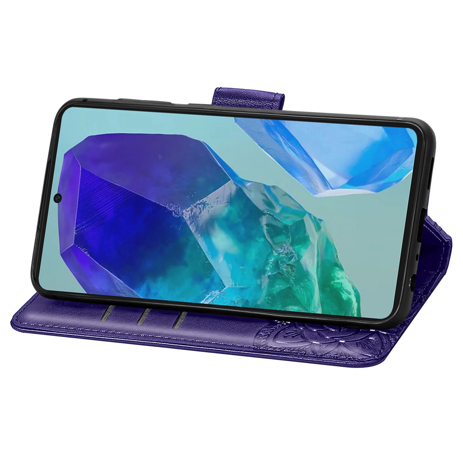 PU BoekCover Hoes Etui voor Samsung Galaxy A16 - A26    Vlinders   Paars *