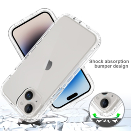 Flex-Cover TPU Bescherm-Hoes Skin + Screenprotector voor iPhone 15 - Transparant