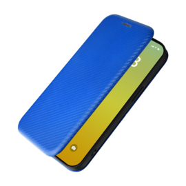Slim Carbon  Cover Hoes Etui voor iPhone 15    Blauw  - Carbon A3090