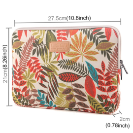 Bescherm-Opberg Hoes Pouch Sleeve voor iPad   - iPad Air -  Leaves