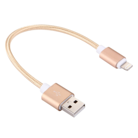 Oplader en Data USB Kabel voor iPod Touch - iPad - iPhone  10cm. Goud