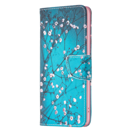 BookCover Hoes Etui voor Samsung Galaxy S24 - S25     -    Bloesem -   Groen / Roze