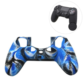 Grip Silicone Hoes / Skin voor Playstation 4 PS4 Controller    Blauw  Zwart Wit