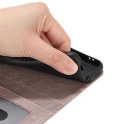 BookCover Hoes Etui voor Apple iPhone 17  Grijs  - Katten op muurtje - Reliëf
