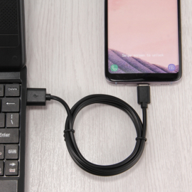 USB C - Oplader en Data USB 2.0 Kabel voor Samsung Galaxy Serie  100cm Zwart