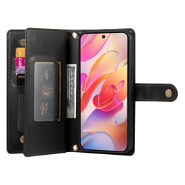 Luxe Portemonnee - Etui  Hoes Tas voor Samsung Galaxy A36  -  A56   - Met Schouder - Draagkoord -  Zwart