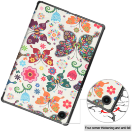 Bescherm-Cover Map Hoes voor Samsung Galaxy Tab A8 10.5  - Vlinders