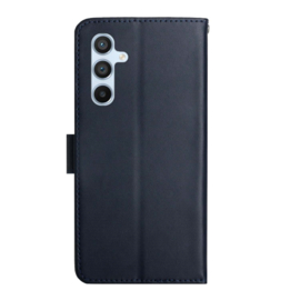 Lederen BoekCover Hoes Etui voor Samsung Galaxy S24 - S25  -  Blauw