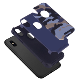 iPhone X - XS   Tough Armor-Case Bescherm-Cover Hoes - Camouflage Groen